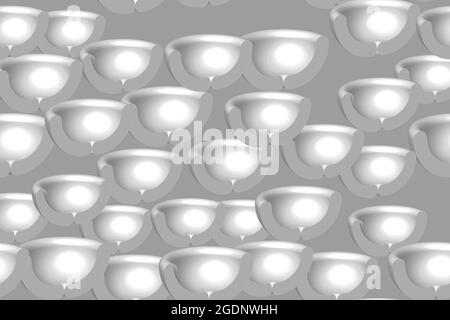Gray Quarter of Spheres Seamless Pattern Stock Vector