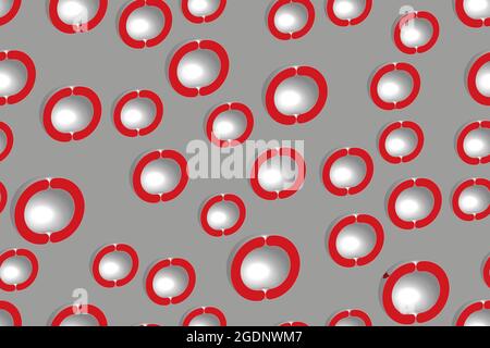 Gray Red Hemispheres Seamless Pattern Stock Vector