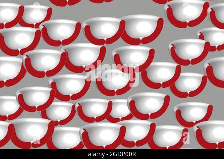 Gray Red Hemispheres Seamless Pattern Stock Vector