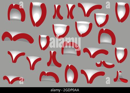 Gray Red Hemispheres Seamless Pattern Stock Vector