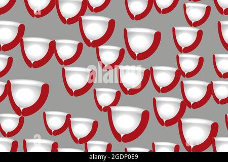 Gray Red Hemispheres Seamless Pattern Stock Vector