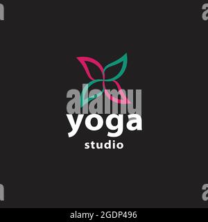 yoga abstract logo vector image Stock Vector