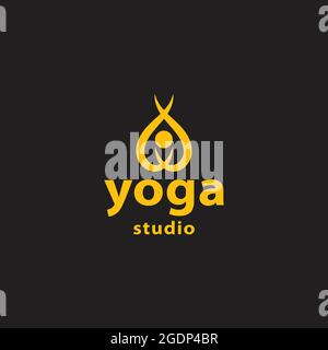 yoga logo for studio yoga vector image Stock Vector