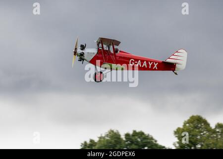 1929 Southern Martlet ‘G-AAYX’ airborne at Shuttleworth Family airshow on the 1st August 2021 Stock Photo