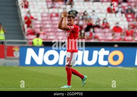 Lisbon, Portugal. 14th Aug, 2021. Luca Waldschmidt of SL Benfica during the Portuguese League football match between SL Benfica and FC Arouca at the Luz stadium in Lisbon, Portugal on August 14, 2021. (Credit Image: © Pedro Fiuza/ZUMA Press Wire) Stock Photo
