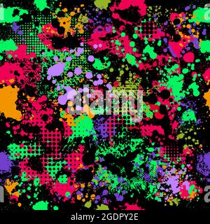 Abstract multicolored blots. Print for fabric . Seamless pattern. Vector illustration Stock Vector