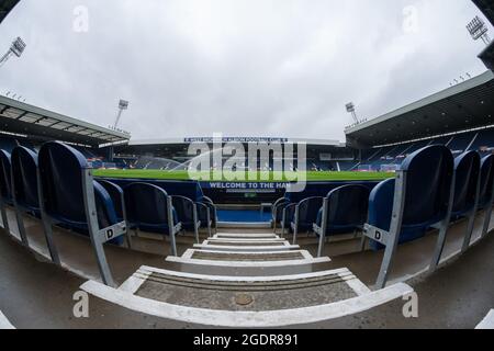 West Bromwich, UK. 25th June, 2021. General view of The Hawthorns stadium, home of West Bromwich Albion ahead of the Sky Bet Championship match between West Bromwich Albion and Luton Town at The Hawthorns, West Bromwich, England on 14 August 2021. Photo by David Horn. Credit: PRiME Media Images/Alamy Live News Stock Photo