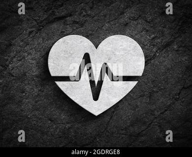 Heart With Ecg Line For Cardio, Heart Health Themes Stock Photo - Alamy