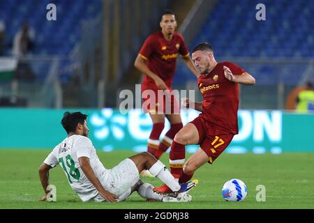 Rome, Lazio. 14th Aug, 2021. Jordan Veretout of AS Roma during the Friendly Match between AS Roma v Raja Club Casablanca at Olimpico stadium in Rome, Italy, August 14, 2021. Credit: Independent Photo Agency/Alamy Live News Stock Photo