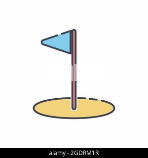 Vector Graphic of - Golf - Line Cut Style - simple illustration. Editable stroke. Design template vector.outline style design.Vector graphic illustrat Stock Vector