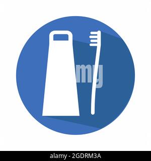 Vector Graphic of - Toothbrush and Toothpaste - Flat Style - simple illustration. Editable stroke. Design template vector.outline style design.Vector Stock Vector