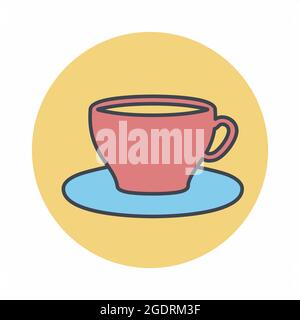 Vector Graphic of - Tea Cup - Color Mate Style - simple illustration. Editable stroke. Design template vector.outline style design.Vector graphic illu Stock Vector