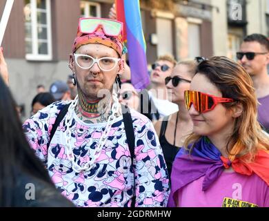 Krakow, Poland. 14th Aug, 2021. Fancy participants seen during Krakow Equality March, attended by over 5,000 people. Credit: SOPA Images Limited/Alamy Live News Stock Photo