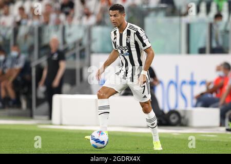 Turin, Italy, 14th August 2021. Cristiano Ronaldo of Juventus during the Pre Season Friendly match at Allianz Stadium, Turin. Picture credit should read: Jonathan Moscrop / Sportimage Stock Photo