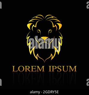 Vector image of a lion head on black background. Easy editable layered vector illustration. Wild Animals. Stock Vector