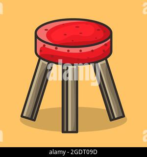 stool chair isolated cartoon vector illustration in flat style Stock Vector