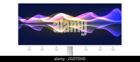 Flowing smoke effect from blended lines. Billboard isolated on white background. Vector illustration. Stock Vector