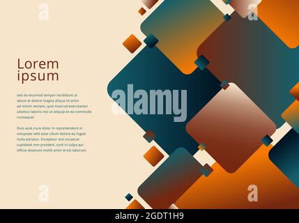 Abstract squares rounded layered pattern on white background. Vector illustration Stock Vector
