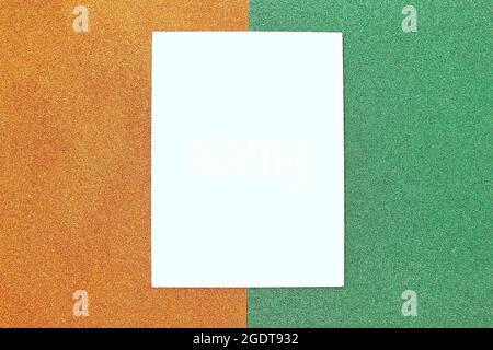 orange and green geometric abstract background. Template for the designer Stock Photo