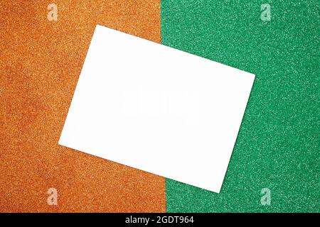 orange and green geometric abstract background. Template for the designer Stock Photo