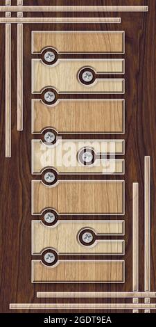 3D laminated door design and background wallpaper Stock Photo