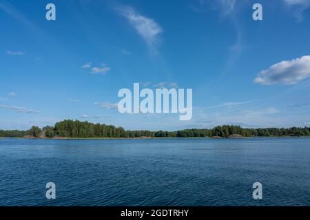 Öby, Finland - Aug 4, 2019: View over the bay in the summer midday. Stock Photo