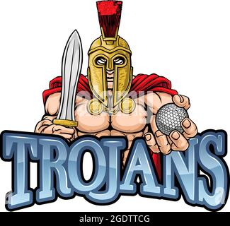 Trojan Spartan Golf Sports Mascot Stock Vector