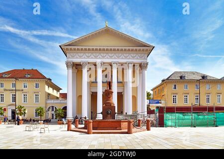 Karlsruhe, Germany - August 2021: Protestant City Church called 'Evangelische Stadtkirche' built in 19th century according to basic features of Roman Stock Photo