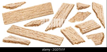 Crunchy rye crispbreads isolated on white background Stock Photo