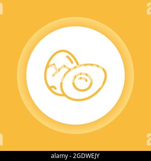 Two boiled eggs color button icon. Healthy, organic food. Isolated vector element. Outline pictogram for web page, mobile app, promo. Stock Vector