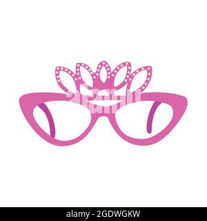 Carnival party masquerade costume glasses sunglasses set isolated on white background. Vector Stock Vector