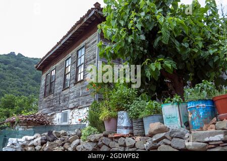 The Uçmakdere village, which is bound to the Şarköy district of Tekirdağ province in turkey. there are lots of old houses in uçmakdere village. Stock Photo