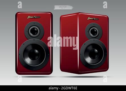 A realistic pair of speakers. Vector. Stock Vector