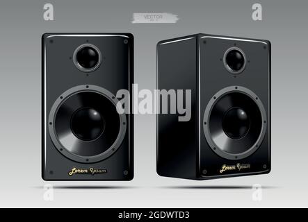 A realistic pair of speakers. Vector. Stock Vector