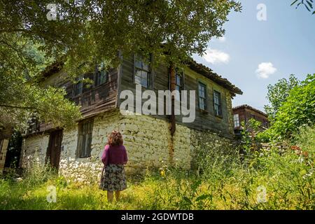 The Uçmakdere village, which is bound to the Şarköy district of Tekirdağ province in turkey. there are lots of old houses in uçmakdere village. Stock Photo