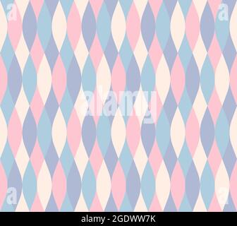 Seamless pattern from rhombuses and ovals with pointed ends in pastel colors, Minimalistic simple geometric pattern for cover, wrapping, textile backg Stock Vector