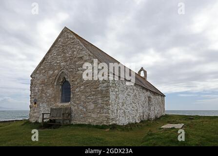 St Cwyfan's church, Llangwyfan, the church in the sea, Anglesey Stock Photo