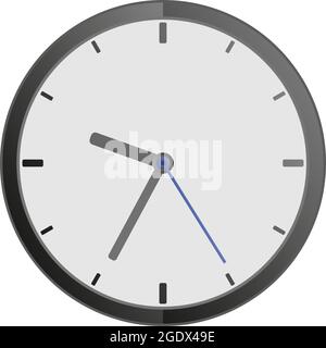 simple flat clock icon vector illustration, timepiece isolated on white background Stock Vector