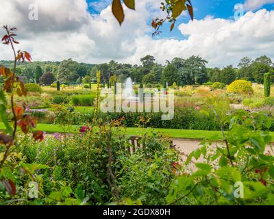 Trentham Gardens & Estate, Stoke on Trent, Staffordshire. Pleasure grounds & formal Italianate gardens designed by Capability Brown Stock Photo