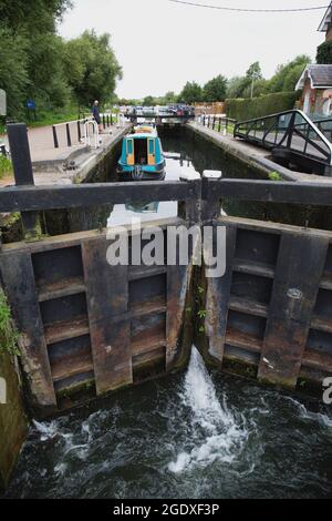 Lock Gates River Lea Stanstead Lock Stanstead Abbotts Stock Photo