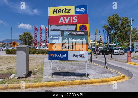 Corfu International Airport Ioannis Kapodistrias on a Greek island of Corfu also called Kerkyra, in Corfu city