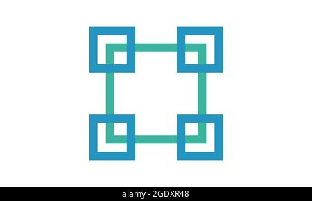 Graphic design element, square anchor point icon design Stock Vector