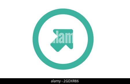 Right up arrow icon vector illustration. Stock Vector