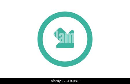 Right down arrow icon vector illustration. Stock Vector