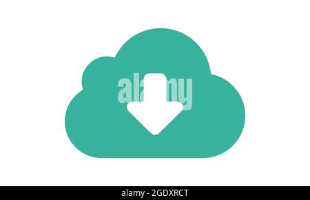 Vector illustration concept of download cloud computing isolated Stock Vector