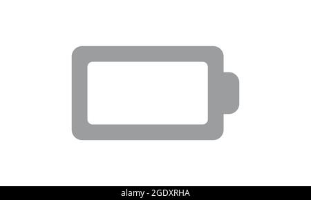 Empty Battery icon, iconic symbol, on transparency grid. Vector Iconic Design. Stock Vector