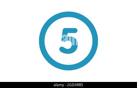 Modern Number 5 Logo Design Template Vector Stock Vector