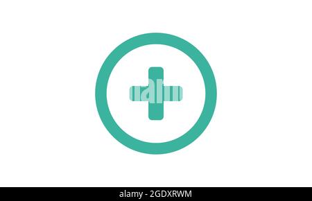 Plus icon flat vector illustration design isolated on white background Stock Vector