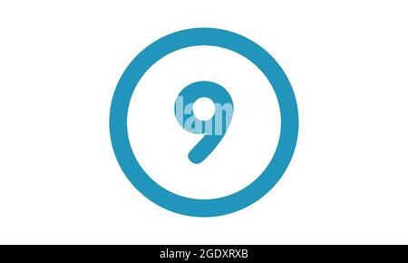 Modern Number 9 Logo Design Template Vector Stock Vector