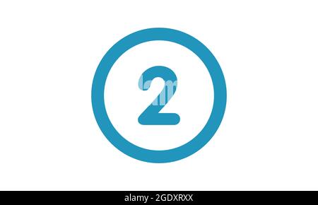 Modern Number 2 Logo Design Template Vector Stock Vector